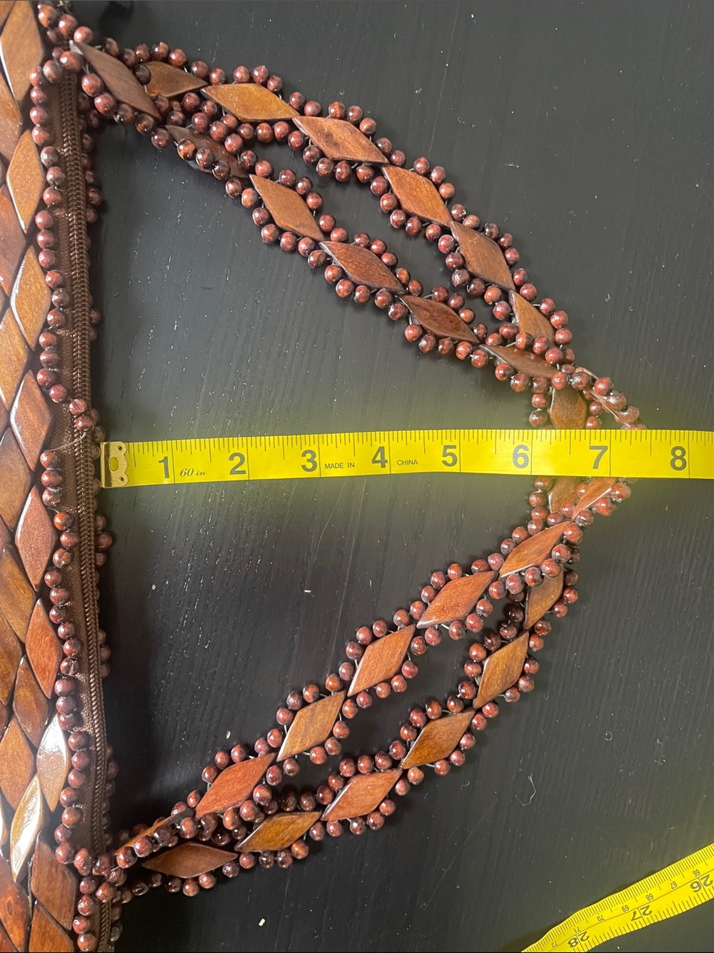 Handmade Wooden beaded purse - Picture 10 of 10